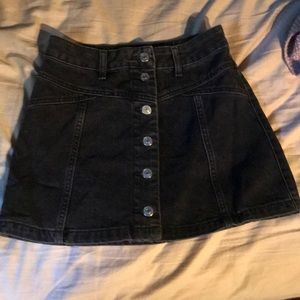 Black denim mini